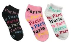 3 Calcetines de tobillo "Paris Paris"