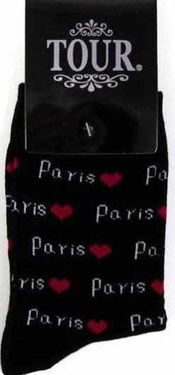 Calcetines Negros París Corazones