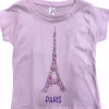 Camiseta de flores rosadas de la Torre Eiffel