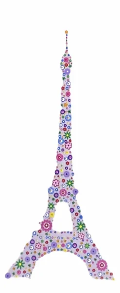 Camiseta de flores rosadas de la Torre Eiffel