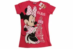 Camiseta Minnie Mouse Torre Eiffel purpurina