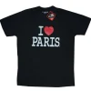 Camiseta negra I love Paris Hombre