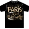 Camiseta negra y beige París tag