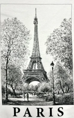 Camiseta París Torre Eiffel en Blanco y Negro