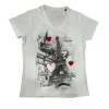 Camiseta Torre Eiffel París Corazón Cuello V