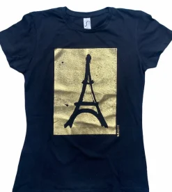 Camiseta Torre Eiffel Paris vintage dorado