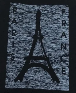 Camiseta Torre Eiffel París Francia negro