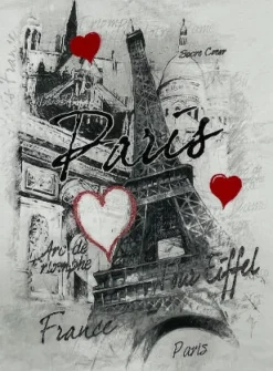 Camiseta Torre Eiffel París Corazón Cuello V