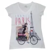 Camiseta Torre Eiffel "mujer en bicicleta"