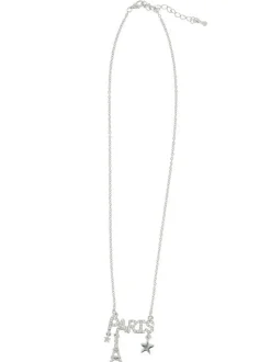 Collar París pedrería plateada