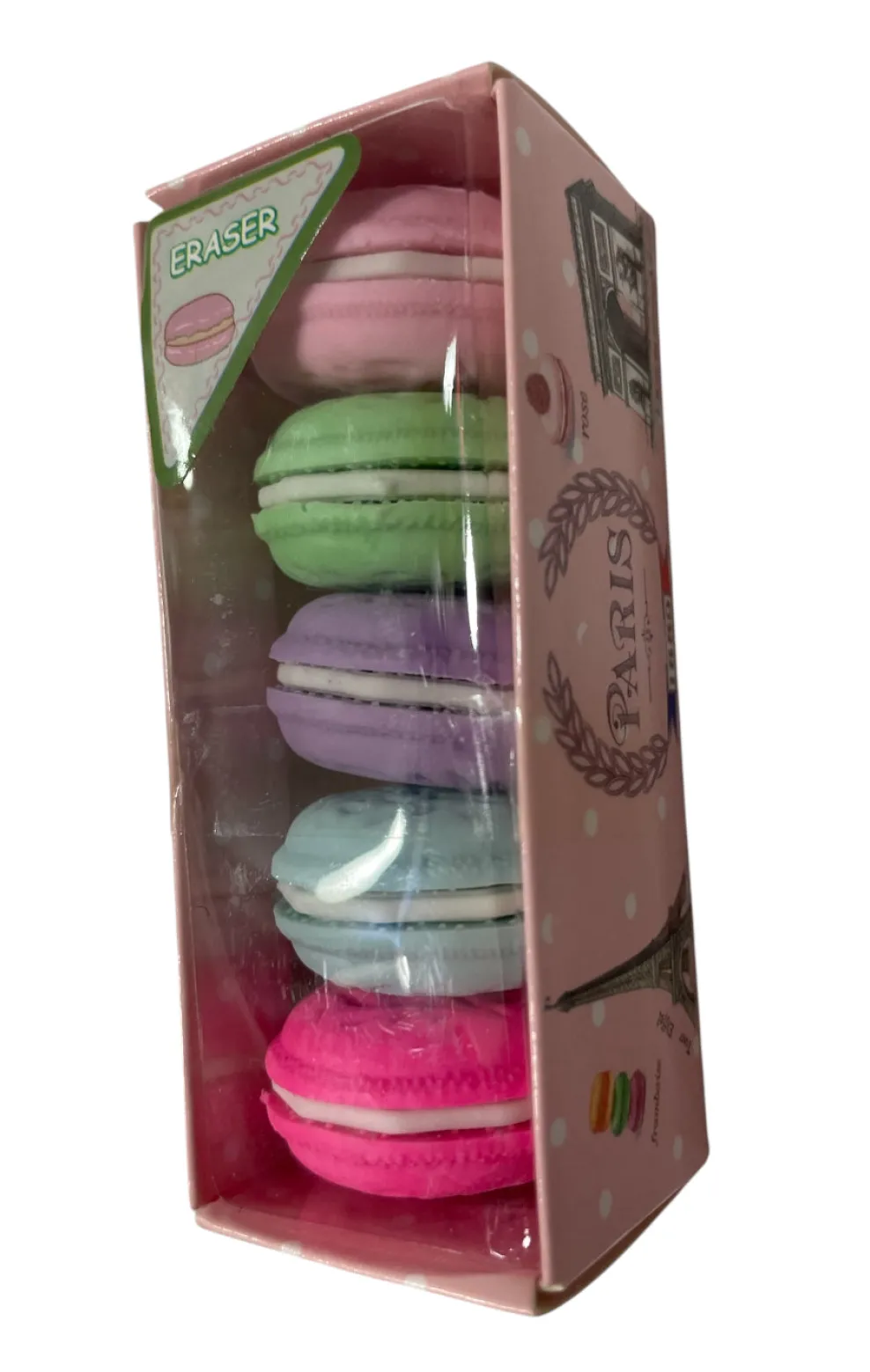 5 Gomas Macaron de Colores