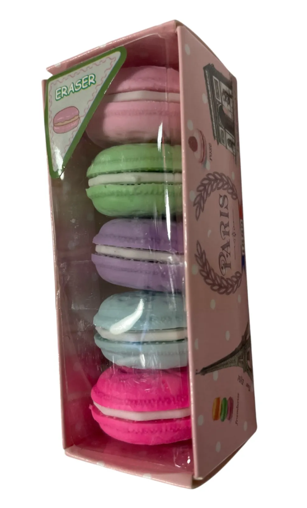 5 Gomas Macaron de Colores