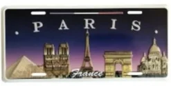 3 Grandes placas metálicas de recuerdo de monumentos de París en relieve