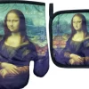 Guante de horno y agarradera La Mona Lisa