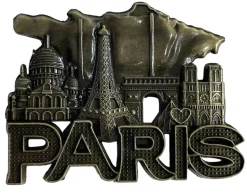 Imán París mapa de Francia monumento Bronce