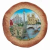 Imán plato monumentos de París en relieve