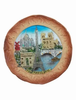 Imán plato monumentos de París en relieve