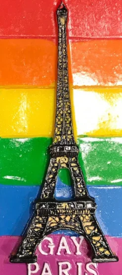 Imán Torre Eiffel bandera Gay 3D