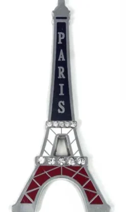 Imán Torre Eiffel tricolor con pedrería