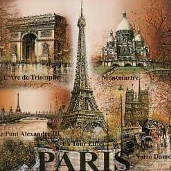Imán Torre Eiffel y "Monumentos de París en otoño"