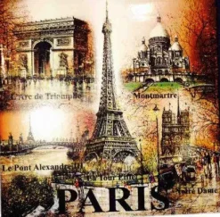 Imán Torre Eiffel y "Monumentos de París en otoño"