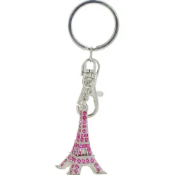 Llavero Torre Eiffel con pedrería rosada