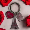Llavero Torre Eiffel Notre Dame de Paris rosa