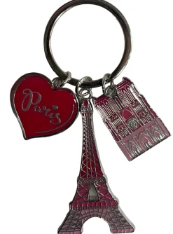 Llavero Torre Eiffel Notre Dame de Paris rosa