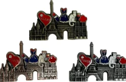 Magnet Recuerdos París Corazones Pedrería