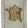 Paño de cocina Vinos y mapa de Francia