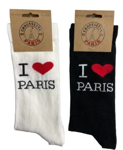 Par de calcetines I LOVE PARIS blancos o negros