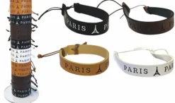 Pulsera de cuero ajustable Torre Eiffel de París