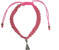 Pulsera Torre Eiffel algodón y metal