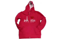 Sudadera París fucsia con corazón de strass