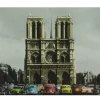 Tarjeta postal Notre Dame y VW Escarabajo