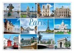 Tarjeta postal "Monumentos de París de día"
