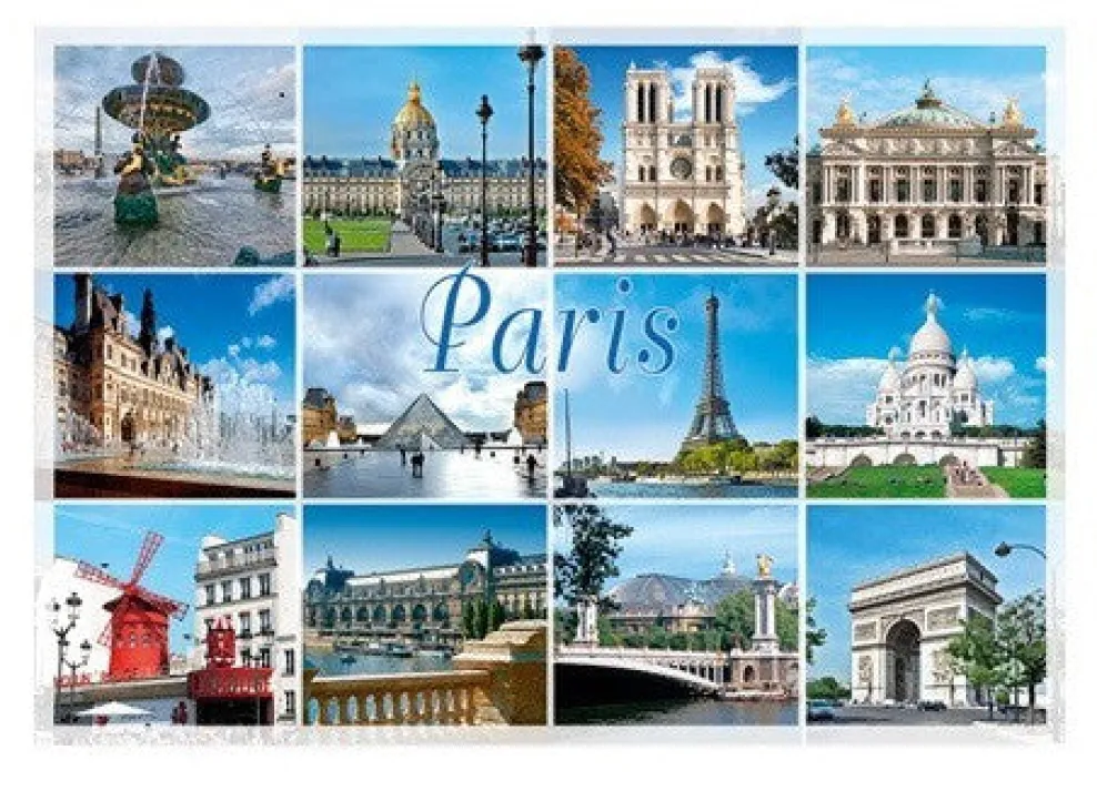 Tarjeta postal "Monumentos de París de día"
