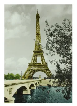 Tarjeta postal Torre Eiffel y puente