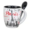 Taza de café + cuchara "Gatos enamorados"