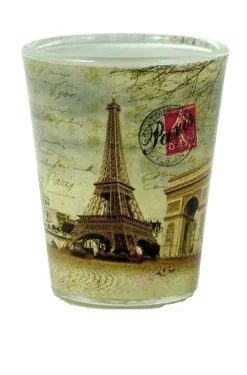 Vaso de shot monumentos de París sepia